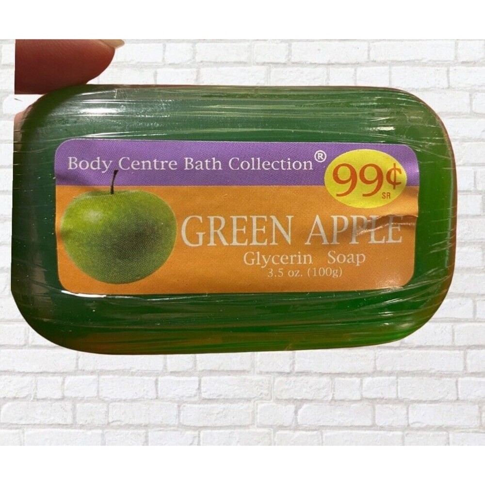 Body Centre Bath Collection, 3.5 Oz. Glycerin Soap Bar, Green Apple Scent. Rare.